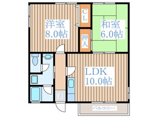 石川町ベルメゾンＡ棟の物件間取画像